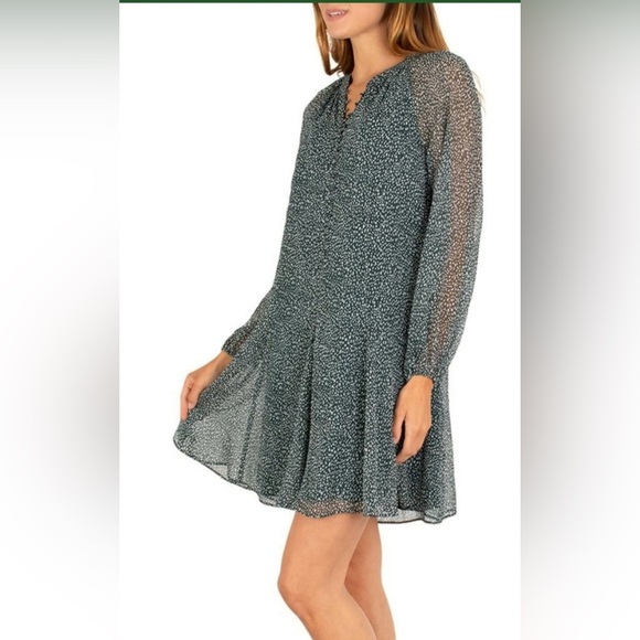 NWT Joie Limited Edition Long Sleeve Arctic Spot Chiffon Dress Front Button ZP1 - Picture 5 of 9